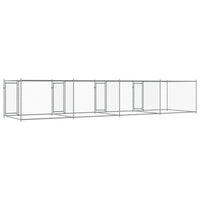 Dog Cage with Doors Grey 8x2x1.5 m Galvanised Steel