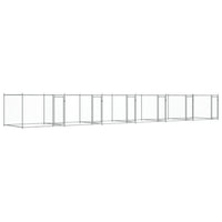 Dog Cage with Doors Grey 12x2x1.5 m Galvanised Steel