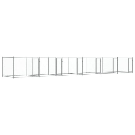 Dog Cage with Doors Grey 12x2x1.5 m Galvanised Steel