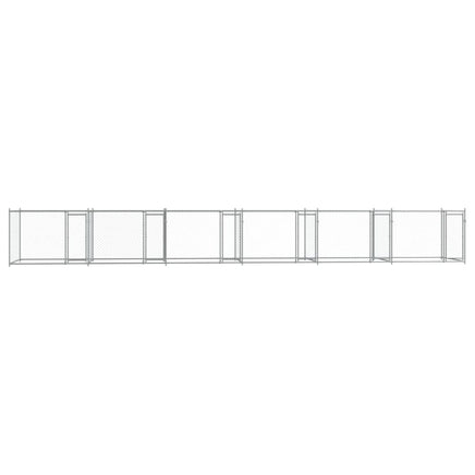 Dog Cage with Doors Grey 12x2x1.5 m Galvanised Steel