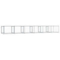 Dog Cage with Doors Grey 12x2x1.5 m Galvanised Steel