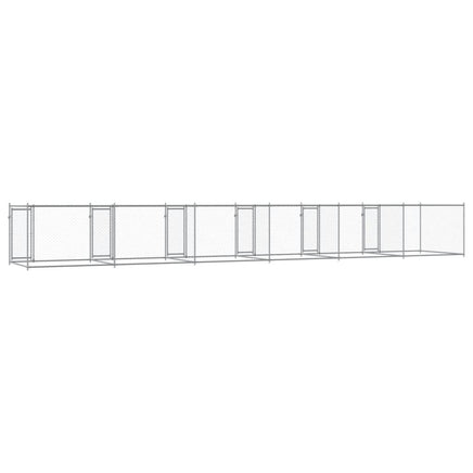 Dog Cage with Doors Grey 12x2x1.5 m Galvanised Steel