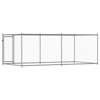 Dog Cage with Door Grey 4x2x1.5 m Galvanised Steel