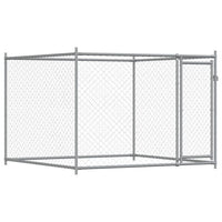 Dog Cage with Door Grey 6x2x1.5 m Galvanised Steel