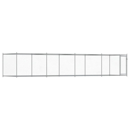 Dog Cage with Door Grey 8x2x1.5 m Galvanised Steel