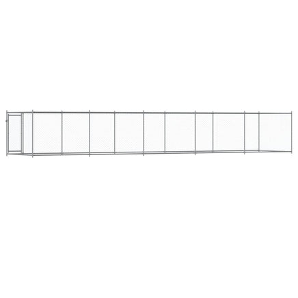 Dog Cage with Door Grey 10x2x1.5 m Galvanised Steel