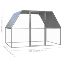 Chicken Cage Silver and Grey 3x2x2 m Galvanised Steel