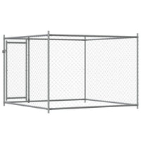 Dog Cage with Door Grey 2x2x1.5 m Galvanised Steel