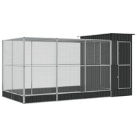 Aviary with Extension Silver 416x203x216 cm Steel