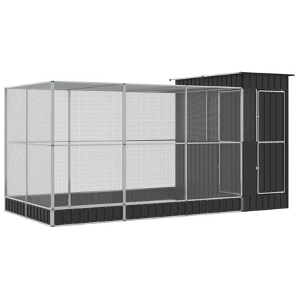Aviary with Extension Silver 416x203x216 cm Steel