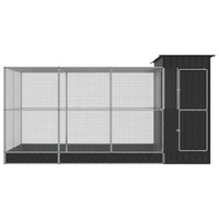 Aviary with Extension Silver 416x203x216 cm Steel