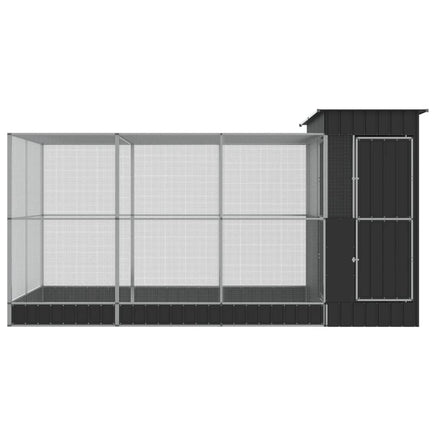 Aviary with Extension Silver 416x203x216 cm Steel