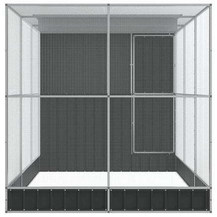 Aviary with Extension Silver 416x203x216 cm Steel