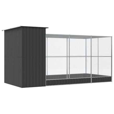 Aviary with Extension Silver 416x203x216 cm Steel