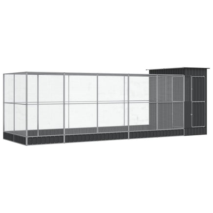 Aviary with Extension Silver 623x203x216 cm Steel