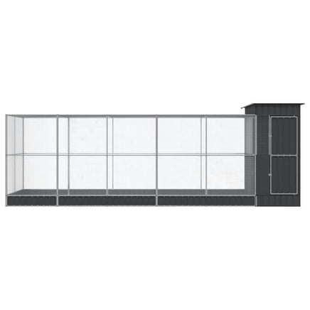Aviary with Extension Silver 623x203x216 cm Steel