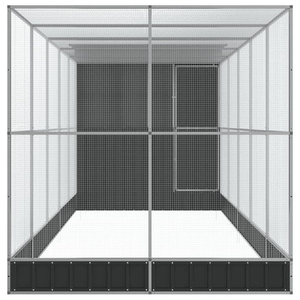 Aviary with Extension Silver 623x203x216 cm Steel