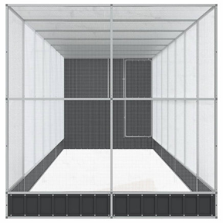 Aviary with Extension Silver 830x203x216 cm Steel