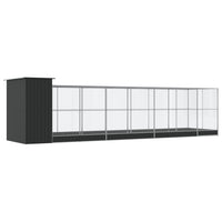 Aviary with Extension Silver 830x203x216 cm Steel