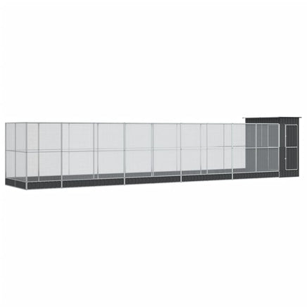 Aviary with Extension Silver 1037x203x216 cm Steel