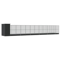 Aviary with Extension Silver 1244x203x216 cm Steel
