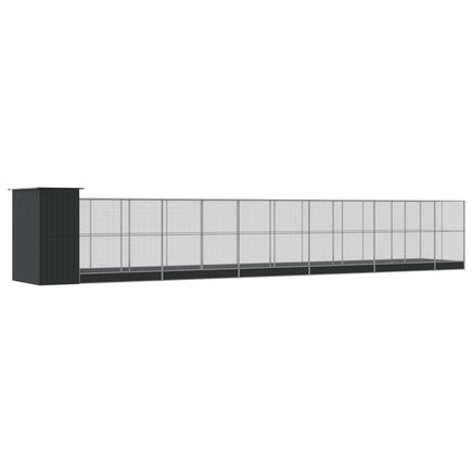 Aviary with Extension Silver 1244x203x216 cm Steel