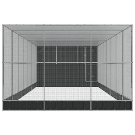 Aviary with Extension Silver 911x303x216 cm Steel
