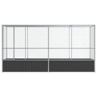 Aviary with Extension Silver 418.5x107x212 cm Steel