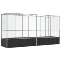 Aviary with Extension Silver 418.5x107x212 cm Steel