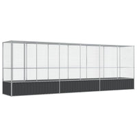 Aviary with Extension Silver 626.5x107x212 cm Steel