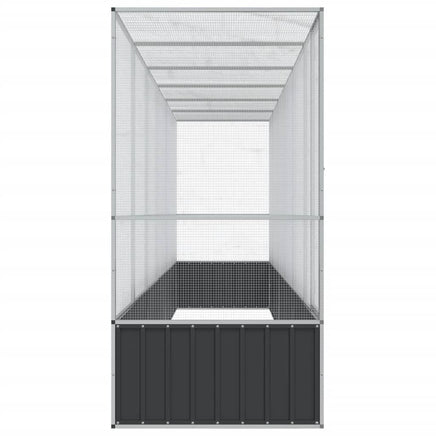 Aviary with Extension Silver 626.5x107x212 cm Steel