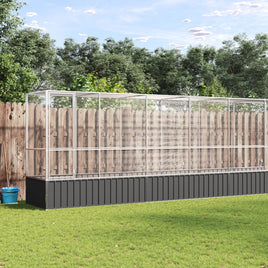 Aviary with Extension Silver 626.5x107x212 cm Steel