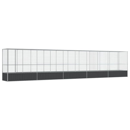 Aviary with Extension Silver 1042.5x107x212 cm Steel