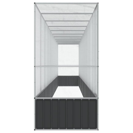 Aviary with Extension Silver 1042.5x107x212 cm Steel