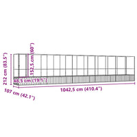 Aviary with Extension Silver 1042.5x107x212 cm Steel