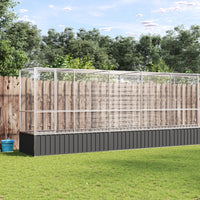 Aviary with Extension Silver 1042.5x107x212 cm Steel