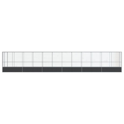 Aviary with Extension Silver 1250.5x107x212 cm Steel