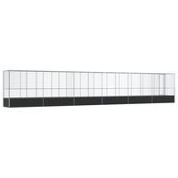 Aviary with Extension Silver 1250.5x107x212 cm Steel
