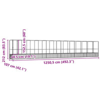 Aviary with Extension Silver 1250.5x107x212 cm Steel
