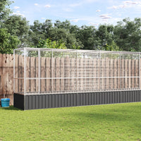 Aviary with Extension Silver 1250.5x107x212 cm Steel