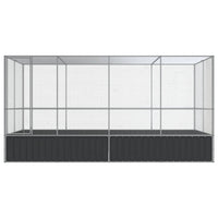 Aviary with Extension Silver 418x207x212 cm Steel