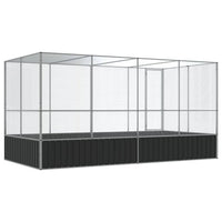 Aviary with Extension Silver 418x207x212 cm Steel