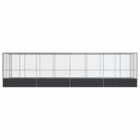Aviary with Extension Silver 832x207x212 cm Steel