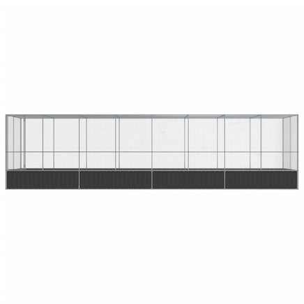 Aviary with Extension Silver 832x207x212 cm Steel