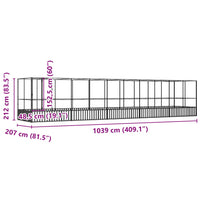 Aviary with Extension Silver 1039x207x212 cm Steel