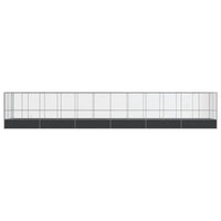 Aviary with Extension Silver 1246x207x212 cm Steel