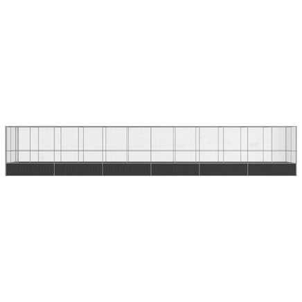 Aviary with Extension Silver 1246x207x212 cm Steel