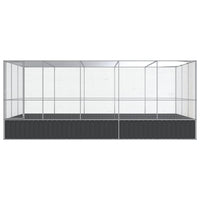 Aviary with Extension Silver 518x307x212 cm Steel