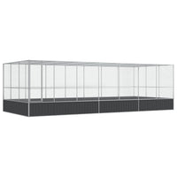 Aviary with Extension Silver 725x307x212 cm Steel