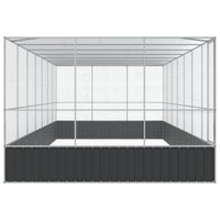 Aviary with Extension Silver 725x307x212 cm Steel